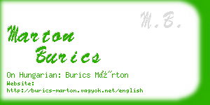 marton burics business card